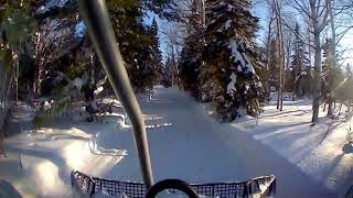 Firey Crash Snowmobile Vs. Groomer