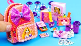 DIY Miniature Rapunzel School Supplies ~ Backpack, Notebook, Pencil Case