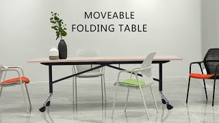 Moveable Office Folding Meeting Table Safely Design Save Space 2.2m Long Table