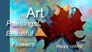 Art of painting flowers. 12 Floral paintings and sounds for relaxation and stress relief.