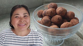 HJ FIZ TRUFAS DE CHOCOLATE COM CONHAQUE E BAUNILHA | cozinhei os milhos que colhi na roça