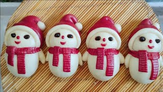 Flour can also make a little snowman, more beautiful than jujube bun