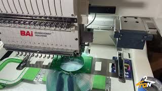 EMBROIDERING BEANIES USING MY BAI  1502 EMBROIDERY MACHINE BADBUNNY DESIGN