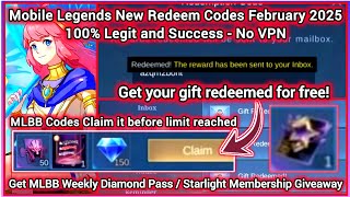 MLBB new Redemption Code - Mobile Legends Diamonds Redeem Code February 19, 2025 - 5.5K for giveaway