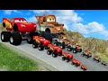 Big & Small Monster Truck Mcqueen vs Big & Small Monster Truck Mater vs DOWN OF DEATH BeamNG.drive