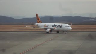 タイガーエア台湾　エアバス A320-232　B-50001　IT262　台湾・高雄　→　岡山　連続チャーター便　到着のみ撮影　　2025/01/27　月曜日撮影　【岡山桃太郎空港】