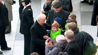 Inauguration Day 2013: Joe Biden Delivers Hug to Inauguration Crowd
