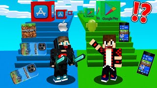 ماين كرافت : حـرب طريق حظ الهواتف ولكن طريق البلاي ستور ضد طريق اب ستور !!؟ 🔥😱