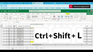 Solved: Performance log in excel blocking CTRL+SHIFT+L