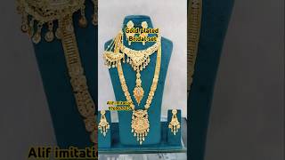 1 gram gold plated #goldjewelry #full bridal set #necklace #alif #1gramgoldplate#viralvideo#alif