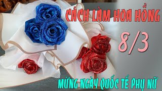 Handmade 1 | Cách Làm Hoa Hồng Bằng Ruy Băng | 8/3 | Quốc Tế Phụ Nữ | EYL