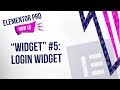 Elementor Pro Widgets #5: Login Widget