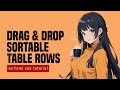 Drag & Drop Sortable Table Rows In HTML Javascript