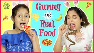 GUMMY vs REAL Food SwitchUp Challenge | #ShrutiArjunAnand #Fun #Kids