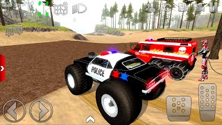 Offroad Outlaws Fire Truck, police car Dirt Cars driving Extreme Off-Road #1 gameplay Android ios