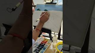 Painting Live at Railway Station #shorts #watercolor #viral