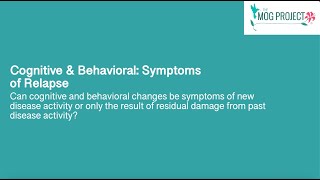 Cognitive \u0026 Behavioral: Symptoms of Relapse