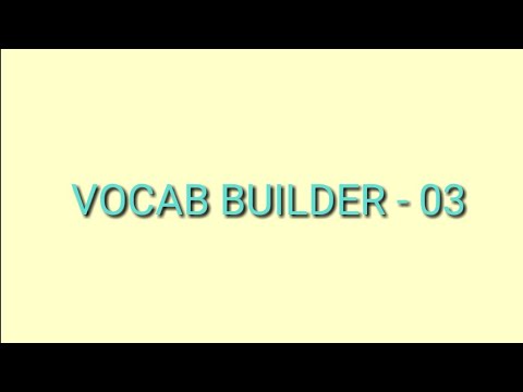 VOCAB BUILDER -03 VOCAB BUILDER -03