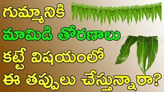 గుమ్మానికి మామిడి తోరణాలు కట్టే విషయంలో ఈ తప్పులు చేస్తున్నారా?