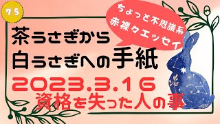 茶うさぎから白うさぎへの手紙 2023「75. 資格を失った人の事」