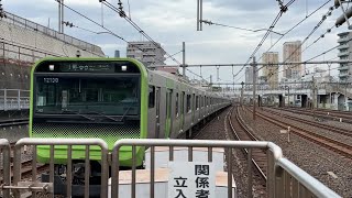 山手線E235系0番台ﾄｳ42編成　上野東京方面行きとして鶯谷駅に入線するシーン