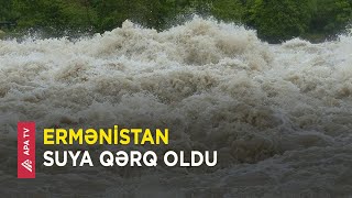 Güclü yağış Ermənistanda  və Gürcüstanda dəhşətli fəsadlara yol açdı - APA TV