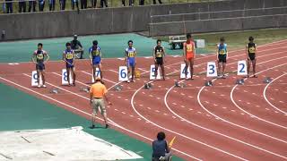 2019年 第142回北信高等学校総合体育大会 　陸上競技大会 100m 準決勝1組