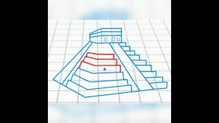 Mayan pyramid 3D pencil drawing of