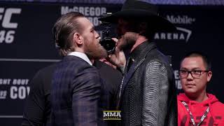 UFC 246: Conor McGregor vs. Donald Cerrone Press Conference Staredown  - MMA Fighting
