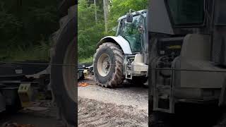 Komatsu 931 John Deer 1510G and MF 8480 with lowloader doing things 😱 #dangerous #forest #farming