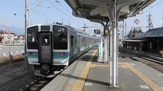 JR東日本 大糸線 信濃大町行き　普通　豊科～穂高　車窓　北アルプス 常念岳山系 2016 4