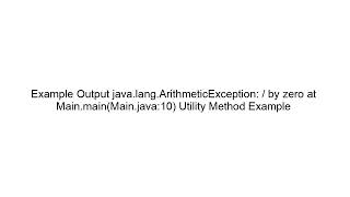 How to Convert a Stack Trace to a String in Java