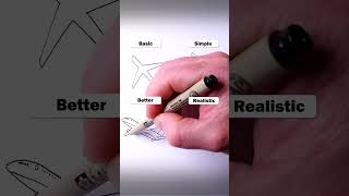 How to Draw - Easy 3D Airplane #art #drawing #shorts #airplane
