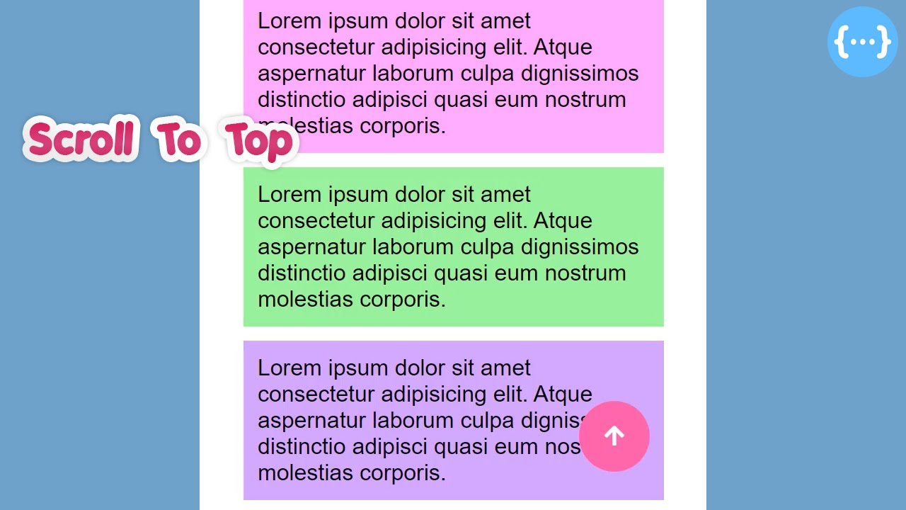 Create A Scroll To Top Button With HTML CSS JAVASCRIPT | Practise Code ...