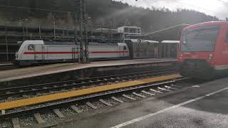 Abfahrt BR 147 + Dostos (IC2) nach Stuttgart Hbf in Horb am Neckar