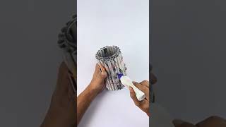 Diy Newspaper Flower Vase making ideas #shorts #viral #diy #newspapercraft #youtubeshorts #craft