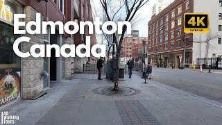 Edmonton Downtown Walking Tour - Very Quiet - Capital of Alberta