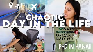 busy day in the life of a phd student in hawaii 🌴 travel chaos & winter vlogmas 🎄