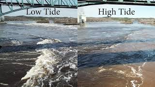 Reversing Falls High Tide vs Low Tide. World Wonder NB Canada Highest Tides In The World Drone Video