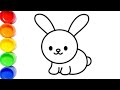 Bunny 🐰 Drawing Painting and Colouring for Kids and Toddlers_ Kids Art 🎨