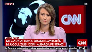 Kiev, atacat iar cu drone.Lovituri în mijlocul zilei, copiii aleargă pe străzi