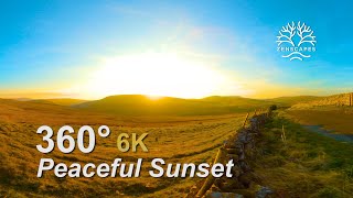 Peaceful Sunset - golden hour in the Yorkshire Dales, 25 mins 360 6K video and ambisonic sound.