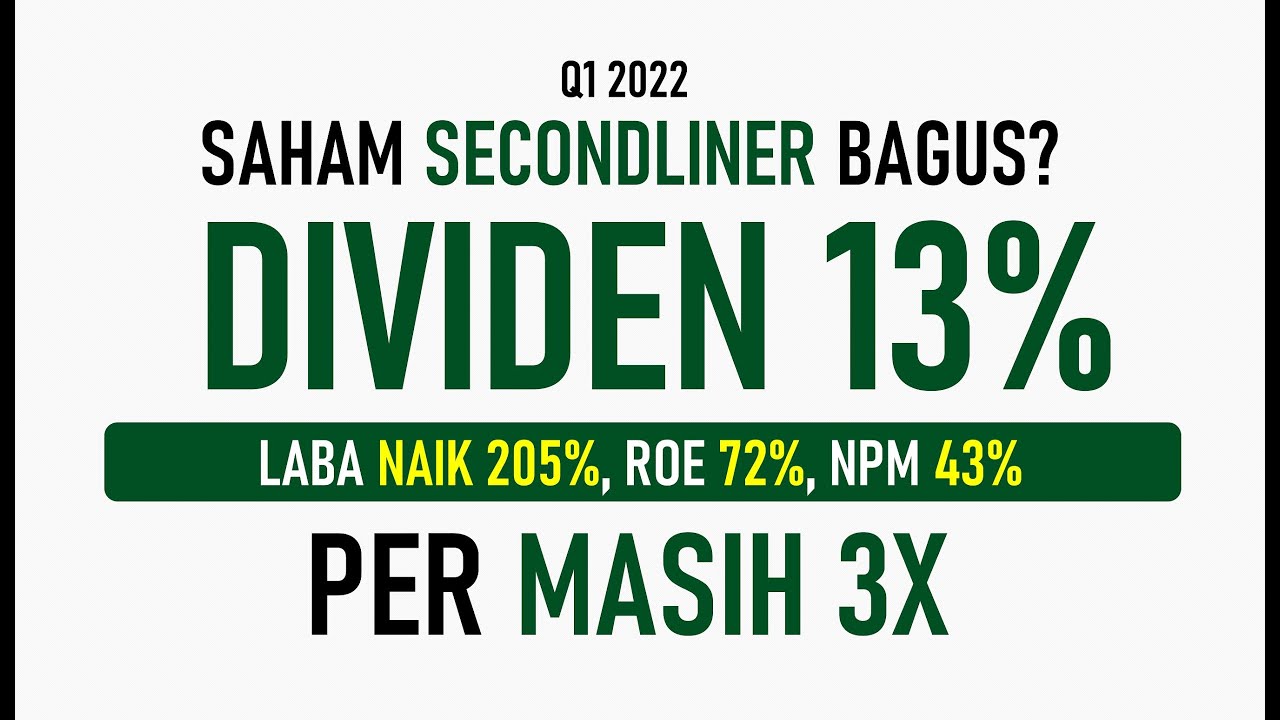 Saham Secondliner Bagus ? Dividen 13% ! Laba Naik 205%, ROE 72%, NPM 43 ...