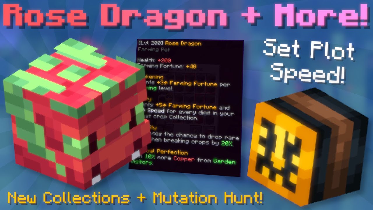 Rose Dragon Sundial New Collections Mutation Hunt Hypixel