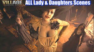 RE8 All Lady Dimitrescu \u0026 Daughters Scenes - Resident Evil Village PS5