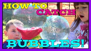 Can You Catch A Bubble?! FUN and EASY At Home Science Experiment For Kids!