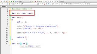 Addition of 2 Numbers using Function: C Program