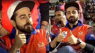 Ayushmann Khurrana Cheering For Punjab De Sher Against Bhojpuri Dabanggs In Celebrity Cricket