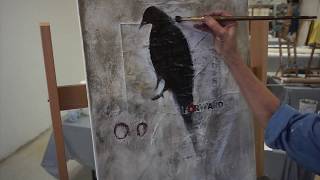 Collage and Acrylic......The Crow