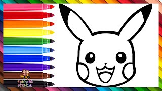 Dibuja y Colorea A Pikachu de Pokémon ⚡🌈 Dibujos Para Niños